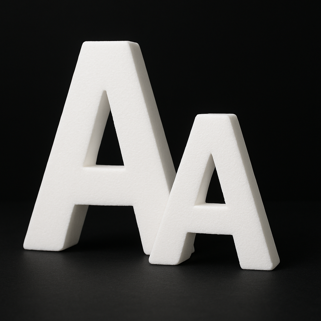 Letras corpóreas para eventos