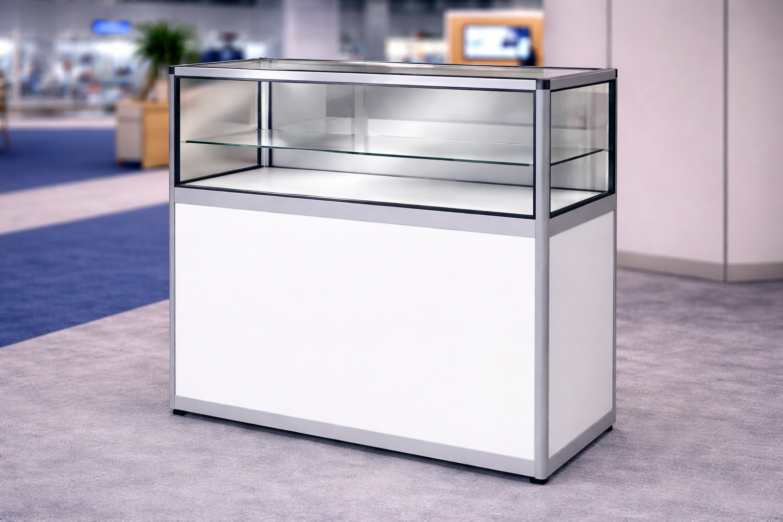 Mostrador vitrina con cristal
